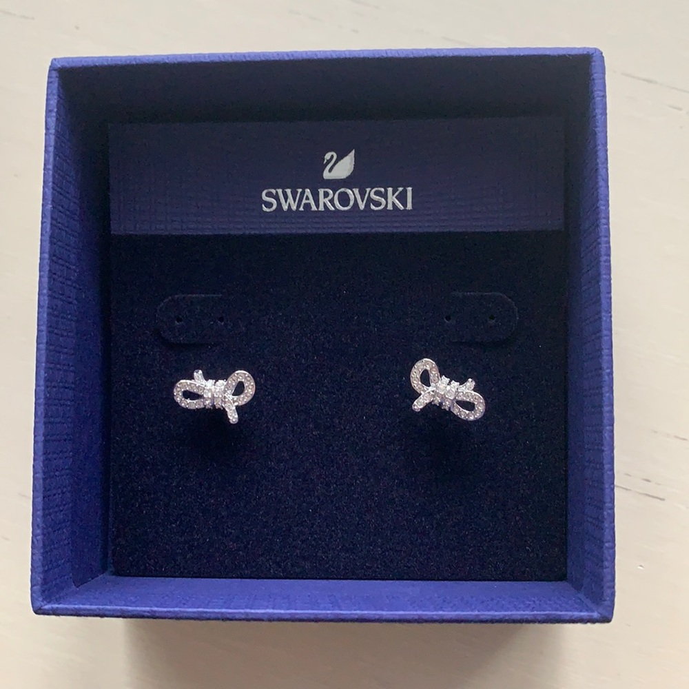 Swarovski Bow Stud Earrings NWT